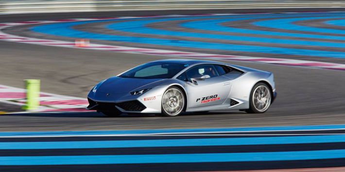 Prova del Pirelli Trofeo R con la Lamborghini Huracan
