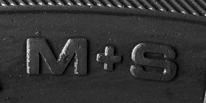 La marcatura M+S sugli pneumatici.